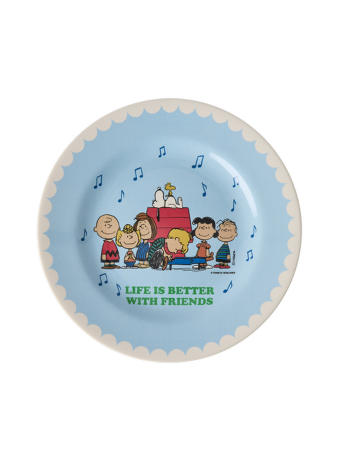 rice - Melamine bord - Zachtblauw Snoopy print