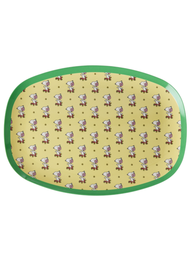 rice - Groot rechthoekig dinerbord - Geel Snoopy print