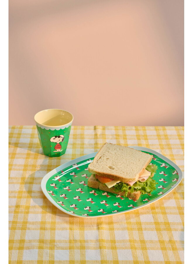rice - Groot rechthoekig dinerbord - Groen Snoopy print