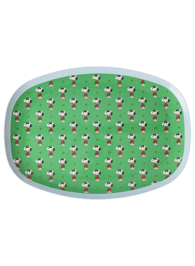 rice - Groot rechthoekig dinerbord - Groen Snoopy print