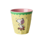 rice - Medium melamine beker - Geel Snoopy print