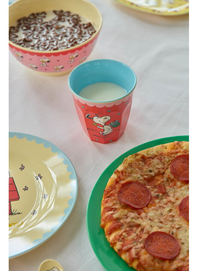 rice - Medium melamine beker - Rood Snoopy print