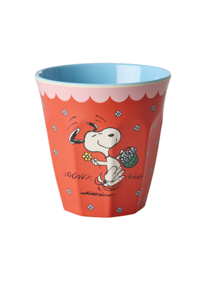 rice - Medium melamine beker - Rood Snoopy print