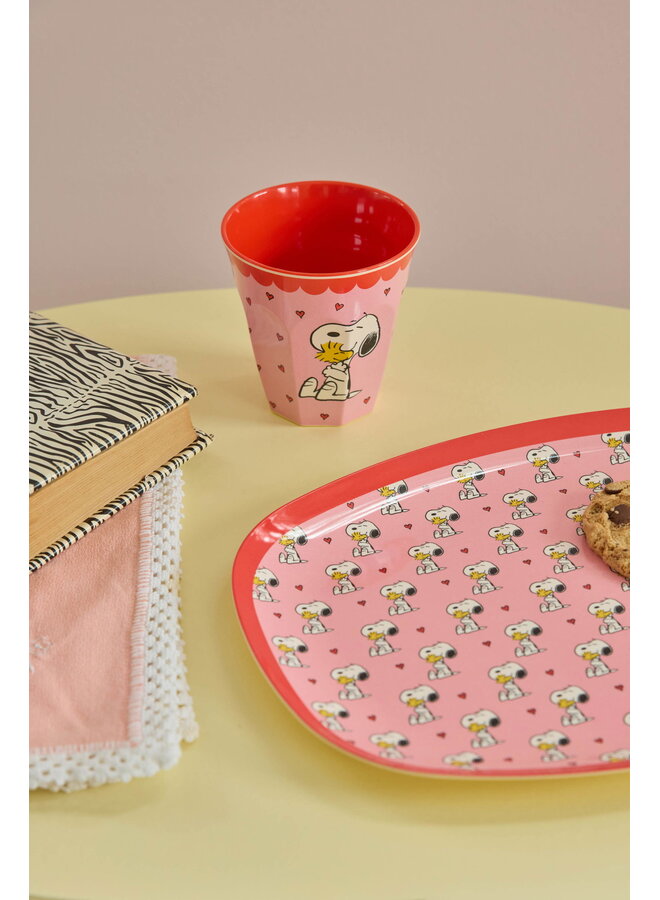 rice - Medium melamine beker - Roze Snoopy print