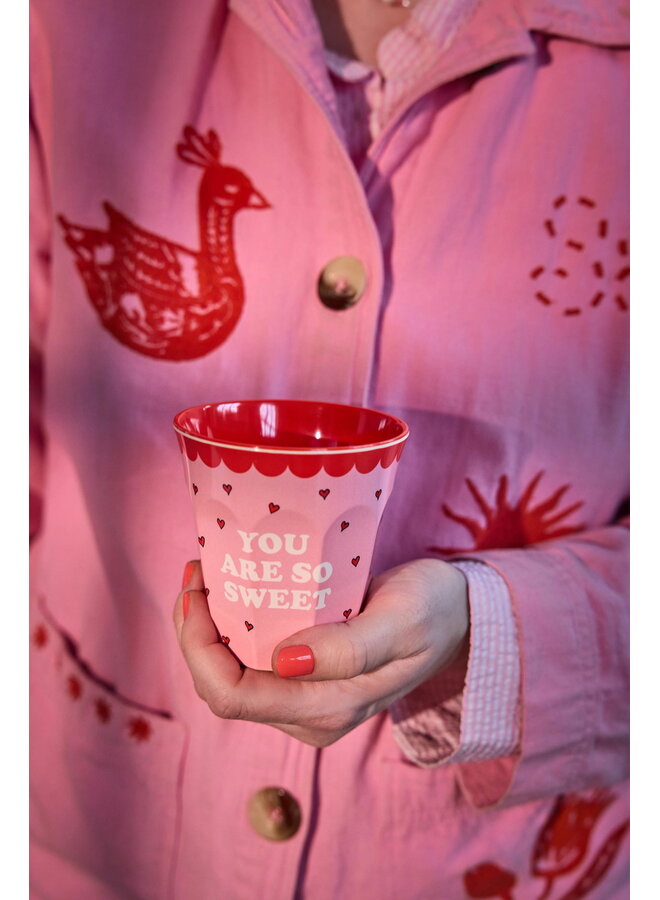 rice - Medium melamine beker - Roze Snoopy print