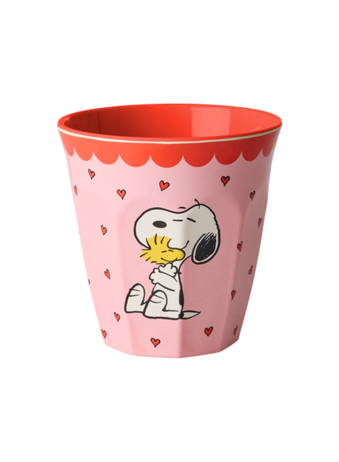 rice - Medium melamine beker - Roze Snoopy print