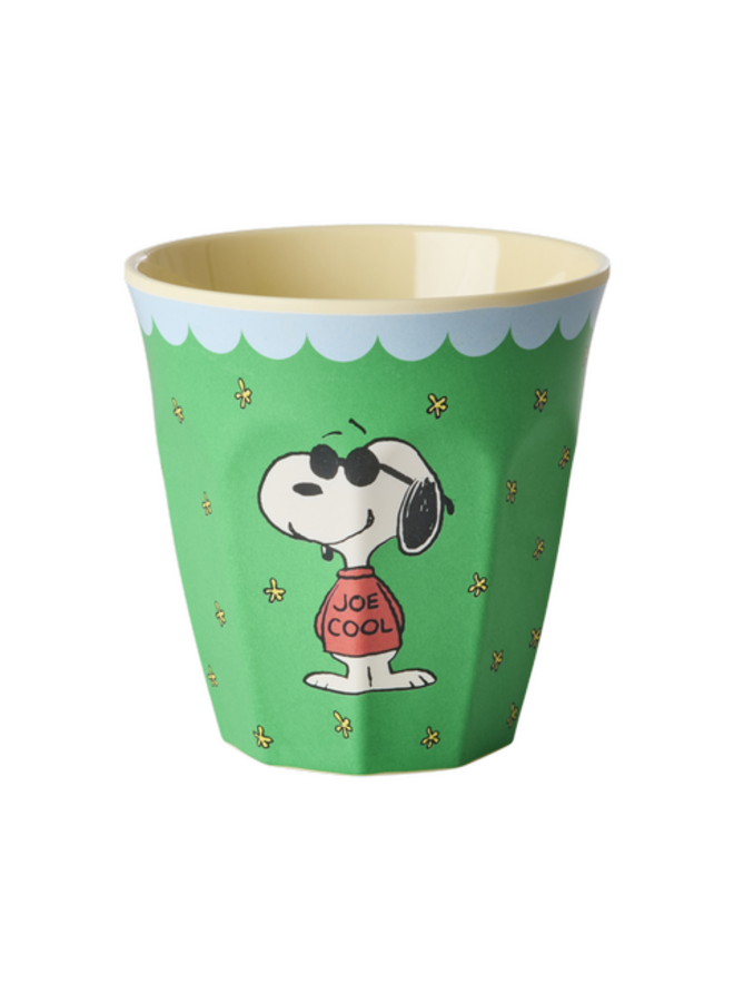 rice - Medium melamine beker - Groen Snoopy print