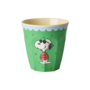 rice - Medium melamine beker - Groen Snoopy print
