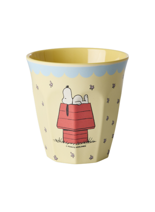 Medium melamine beker - Crème Snoopy print