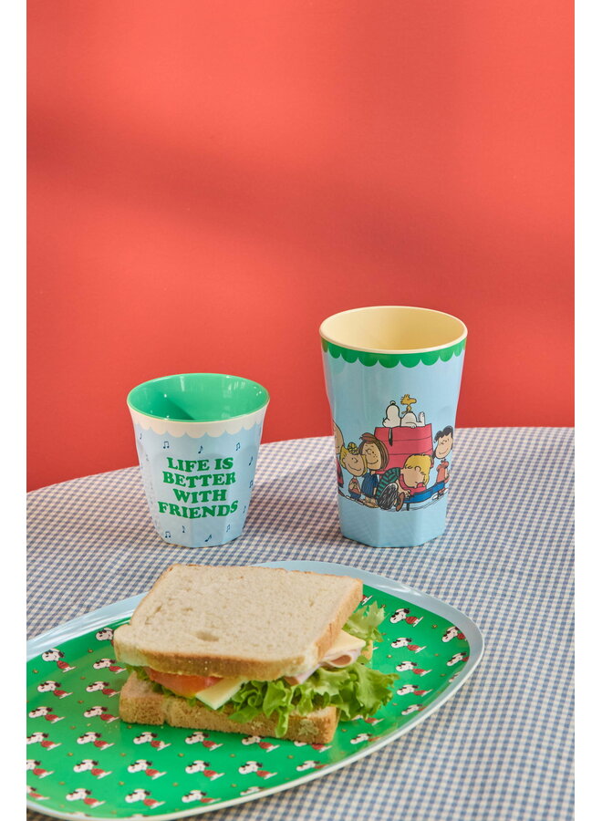 rice - Medium melamine beker - Zachtblauw Snoopy print