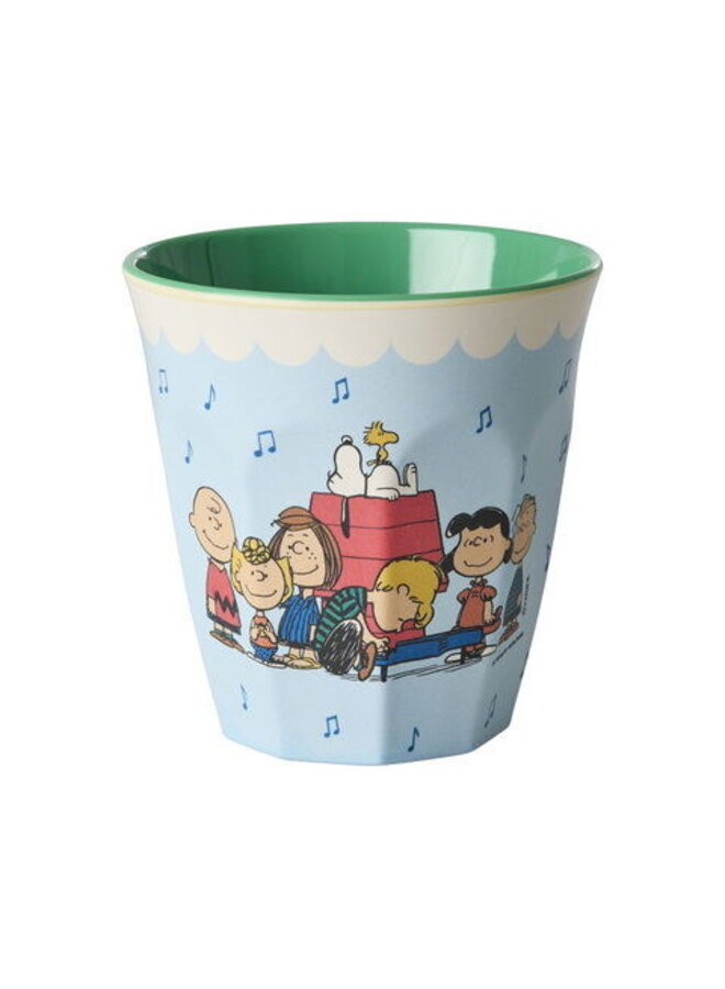 rice - Medium melamine beker - Zachtblauw Snoopy print