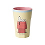 rice - Grote melamine beker - Crème Snoopy print