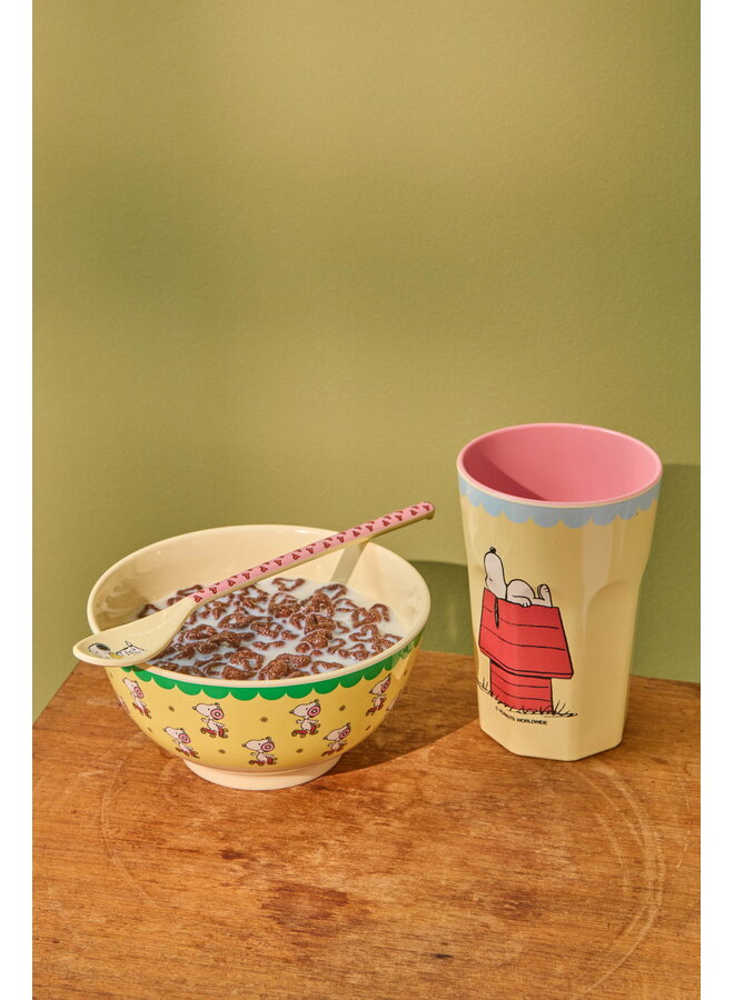 rice - Medium melamine kom - Geel Snoopy print