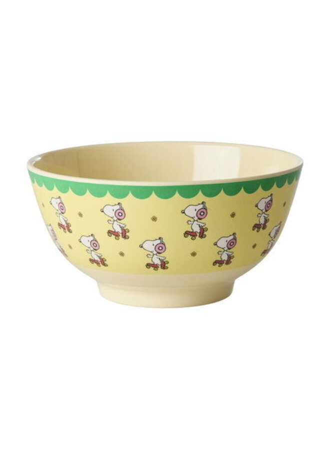 Medium melamine kom - Geel Snoopy print