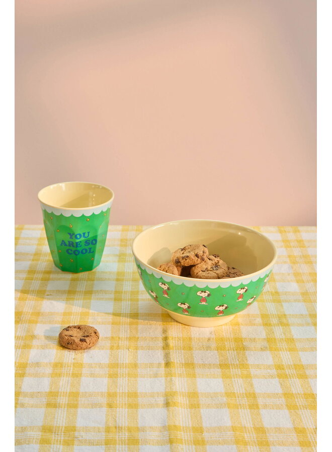 rice - Medium melamine kom - Groen Snoopy print