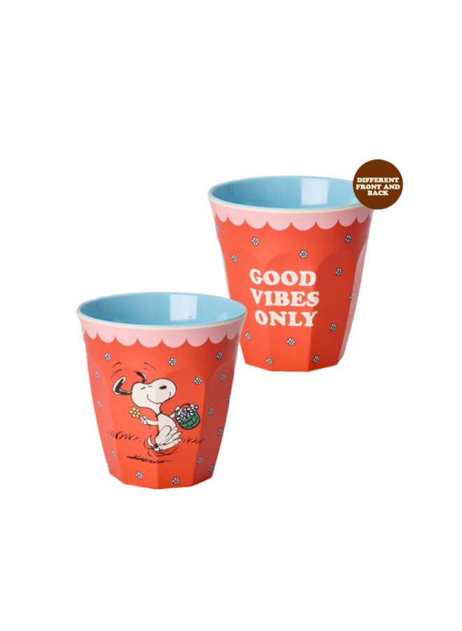 rice - Medium melamine beker - Rood Snoopy print