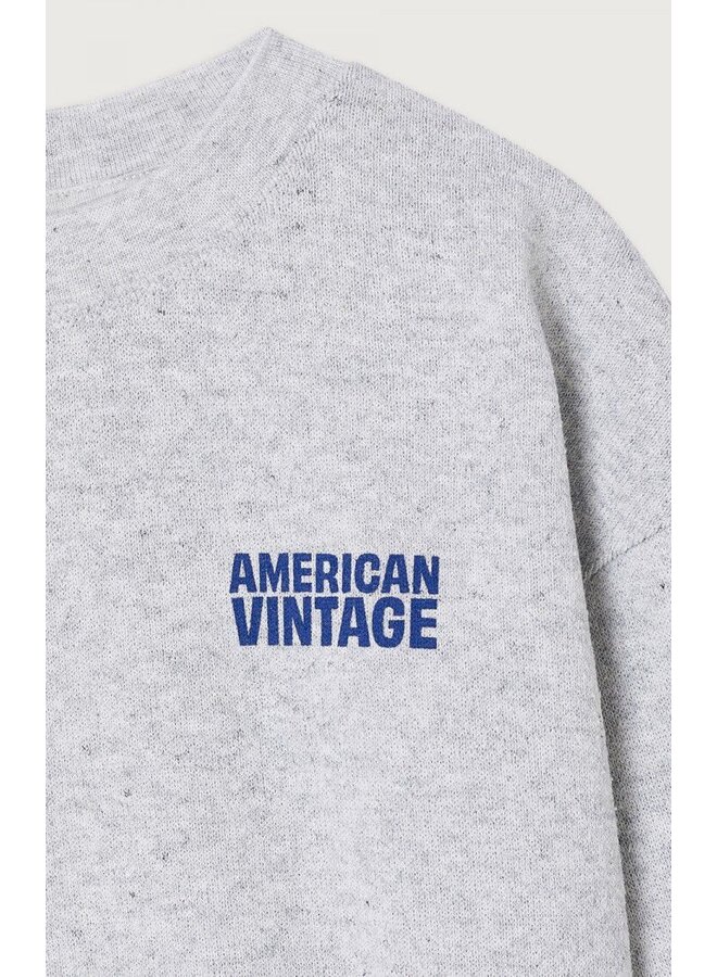 American Vintage - Evona sweater logo - Gris clair chine