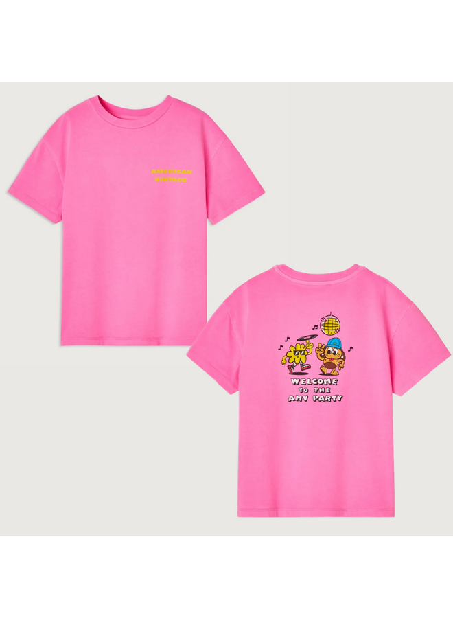 American Vintage - Fizvalley t-shirt - Rose fluo Welcome to the AMV party