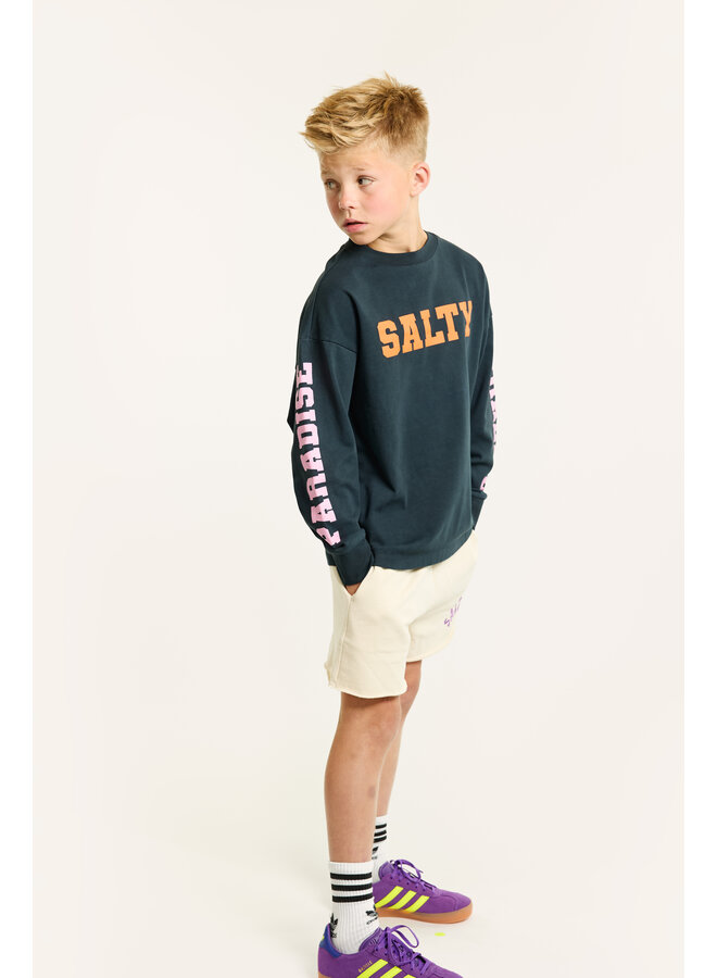 Salty Stitch - Salty paradise skater tee - Dark grey