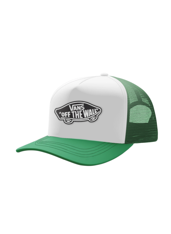 Classic patch curved bill trucker – Vivid verdant