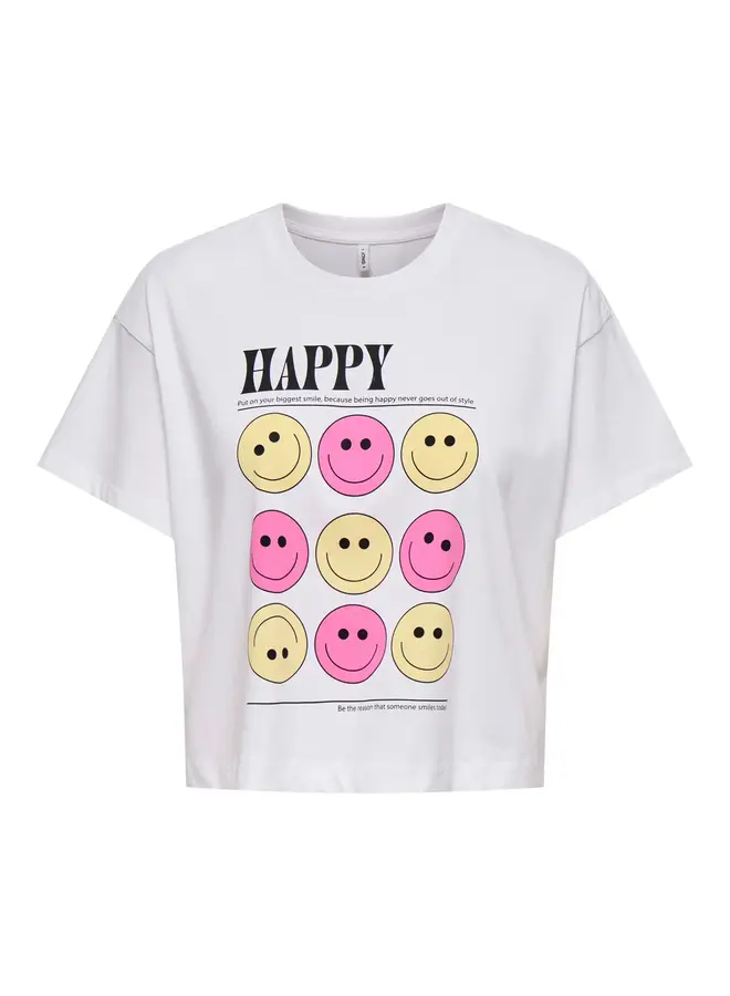 Kids Only - Annbel-smile life ss tee - Bright white happy