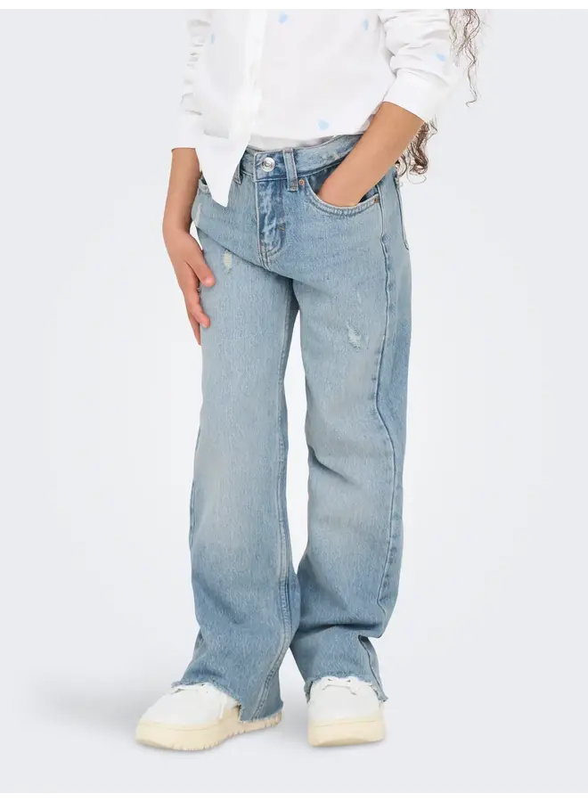 Kids Only - Juicy wide destroyed jeans - Light blue denim