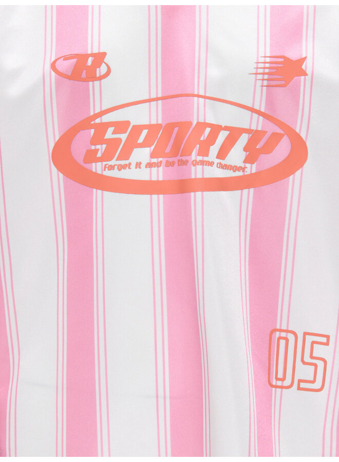 Kids Only - Lula sporty top - Bright white/Begonia pink stripes