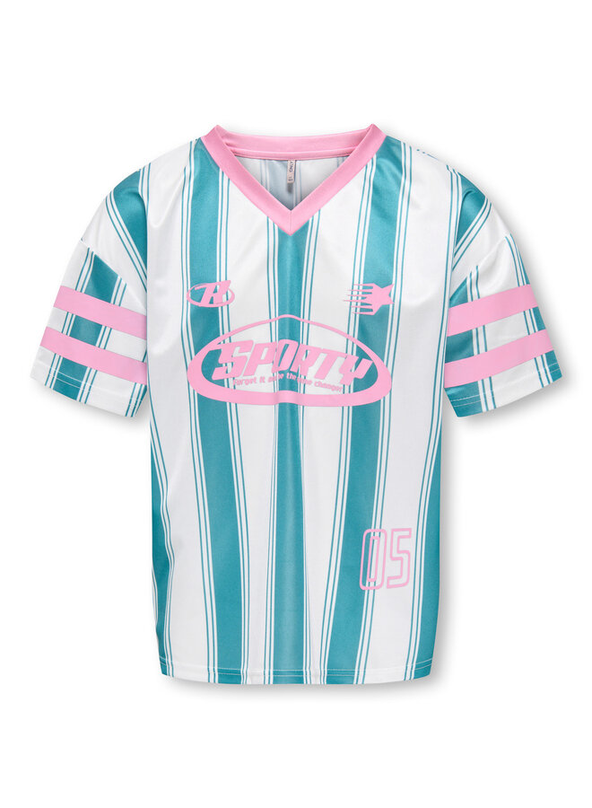 Kids Only - Lula sporty top - Bright white/Biscay bay stripes