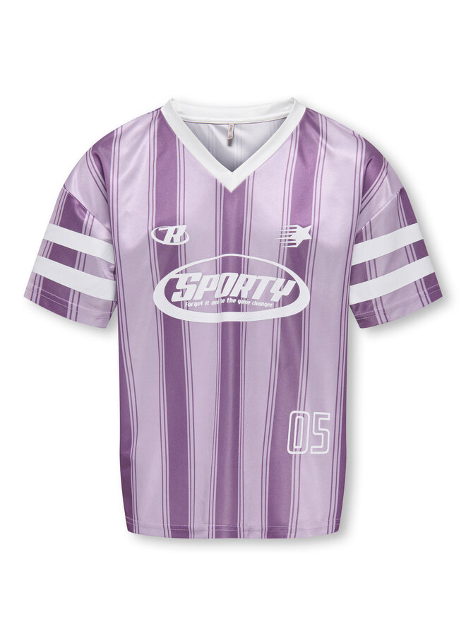 Lula sporty top - Lilac breeze/Crushed grape stripes