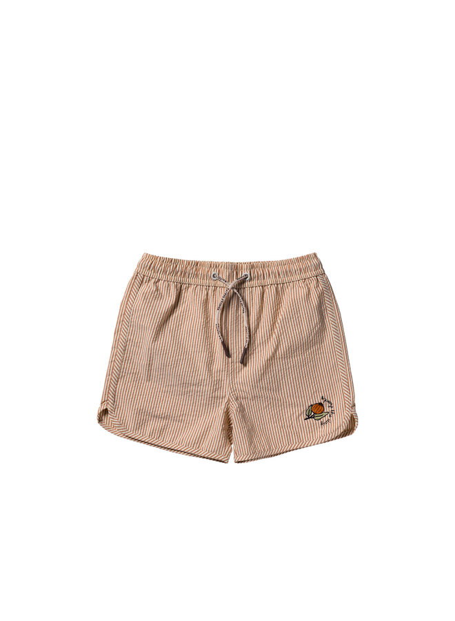 Seersucker swim shorts - Bombay brown