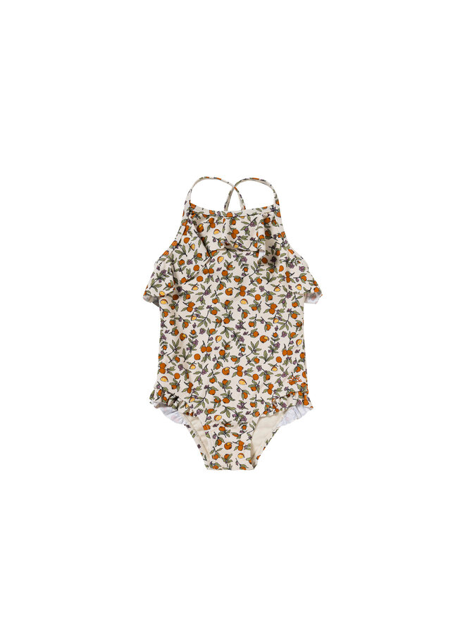 Salted Stories - Pomme flower swimsuit - White swan