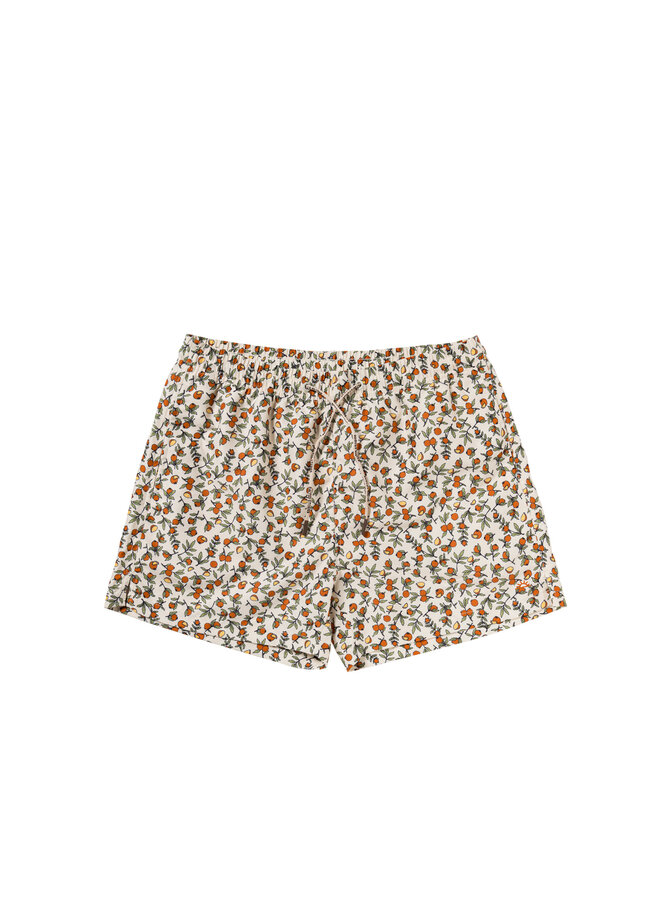 Pommegranate swim shorts men - White swan