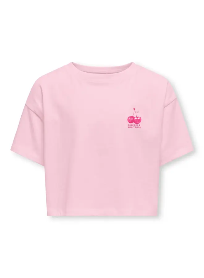 Kids Only - Milla boxy printed top - Romance rose/Cherries