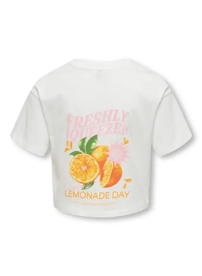 Kids Only - Milla boxy printed top - Cloud dancer/Lemonade