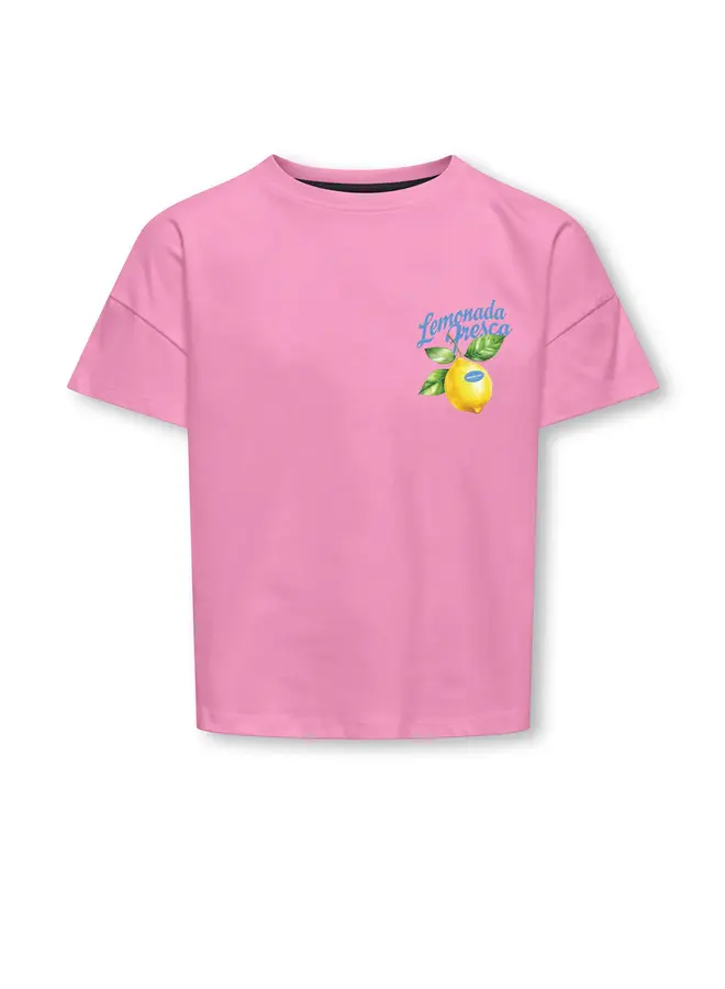Kids Only - Mellie loose print top - Begonia pink/Lemon