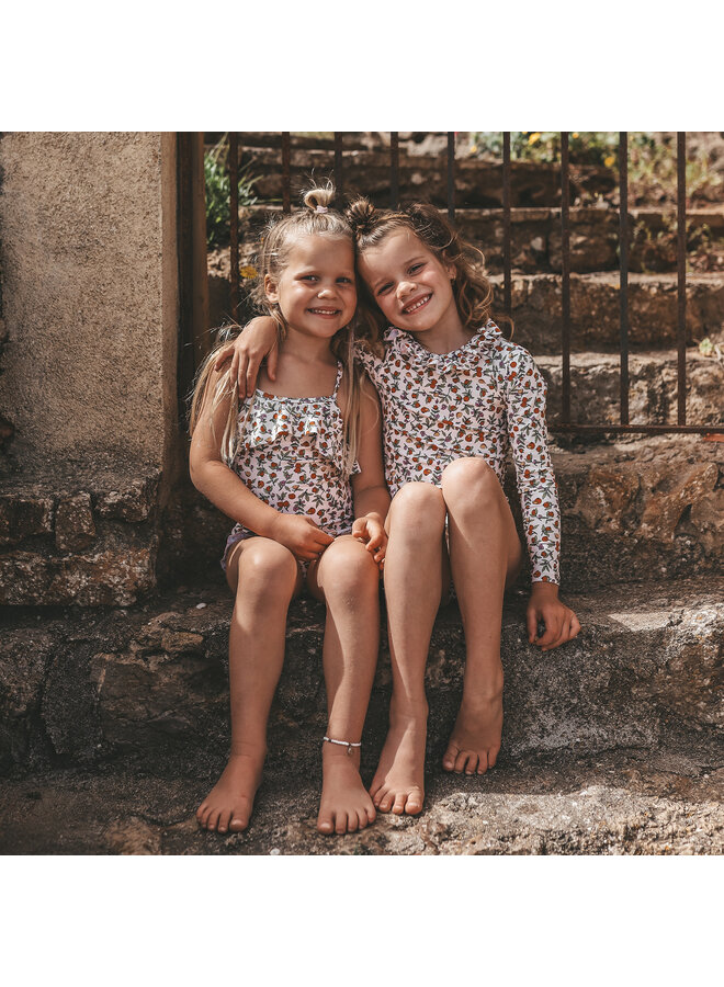 Salted Stories - Pomme flower bodysuit - White swan