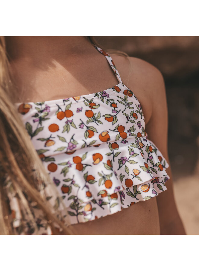 Salted Stories - Pomme flower bikini - White swan