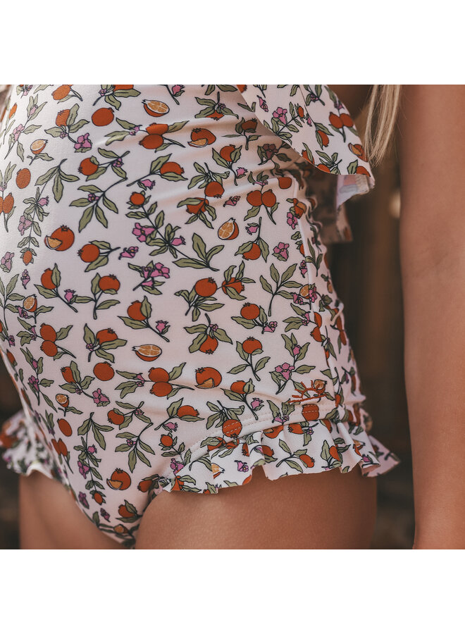 Salted Stories - Pomme flower swimsuit - White swan