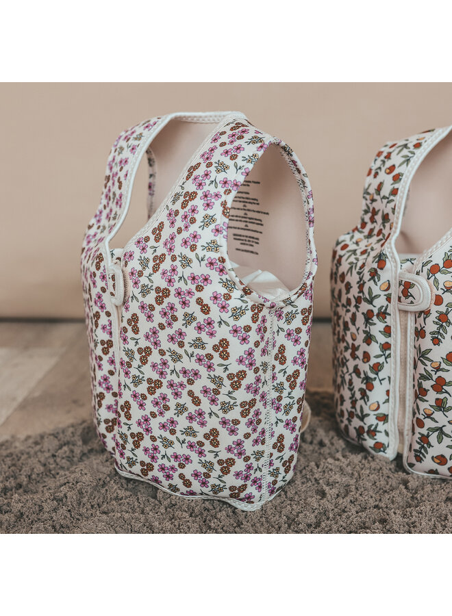 Salted Stories - Sparkly flowers floating vest - White swan