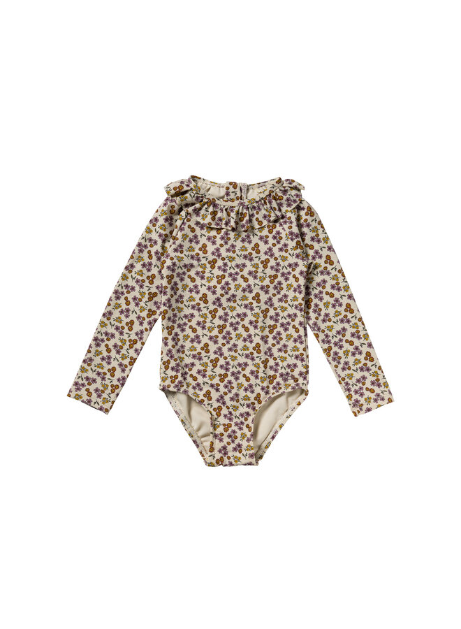 Sparkly flower bodysuit - Bombay brown