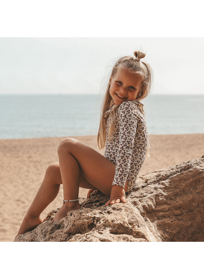 Salted Stories - Sparkly flower bodysuit - Bombay brown