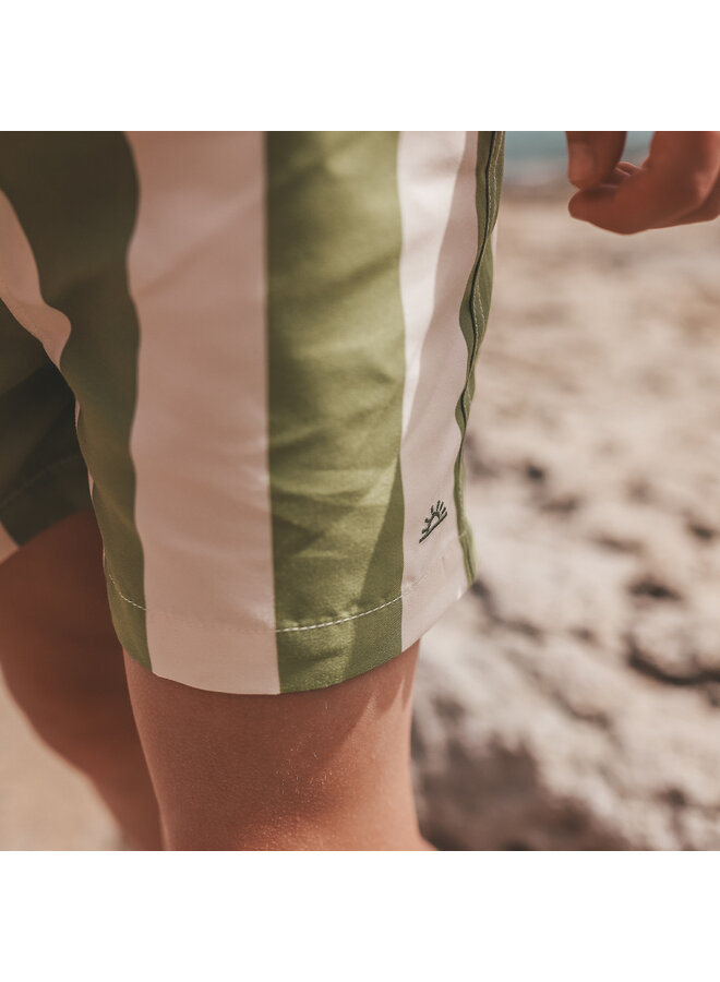 Salted Stories - Wide stripe swim shorts - Iguana