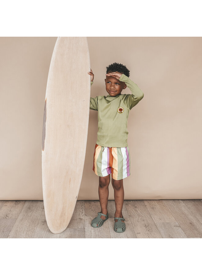 Salted Stories - Multi stripe swim shorts - Multicolor