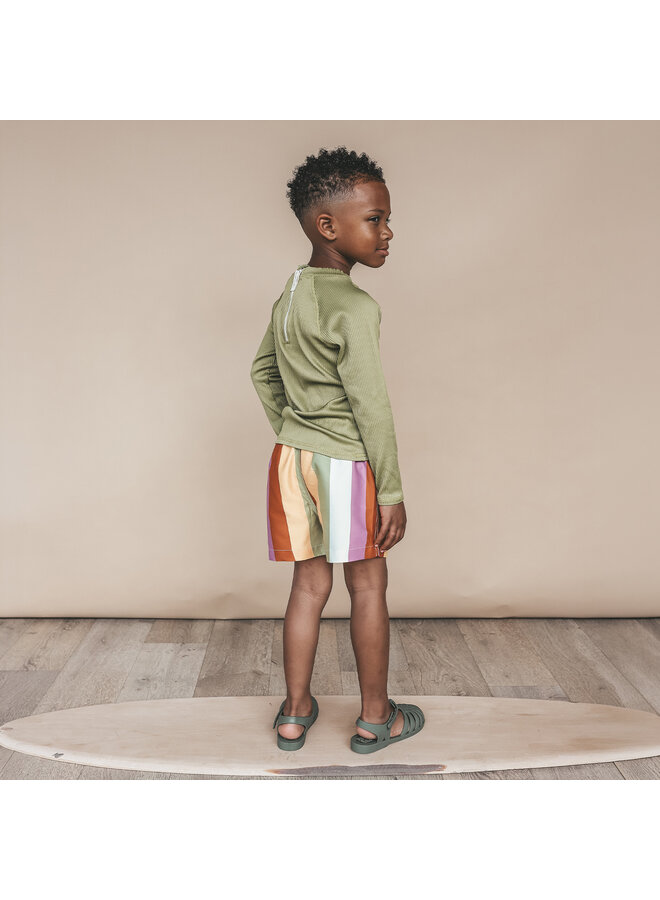 Salted Stories - Multi stripe swim shorts - Multicolor