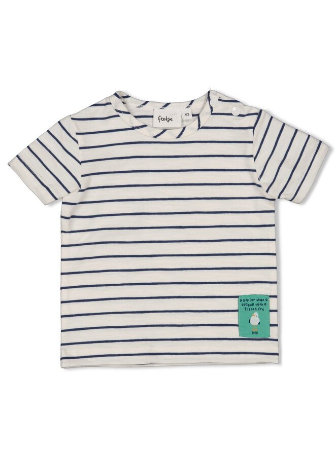 Feetje - T-shirt streep - Seaside Happiness - Offwhite