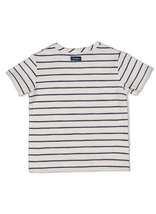 Feetje - T-shirt streep - Seaside Happiness - Offwhite