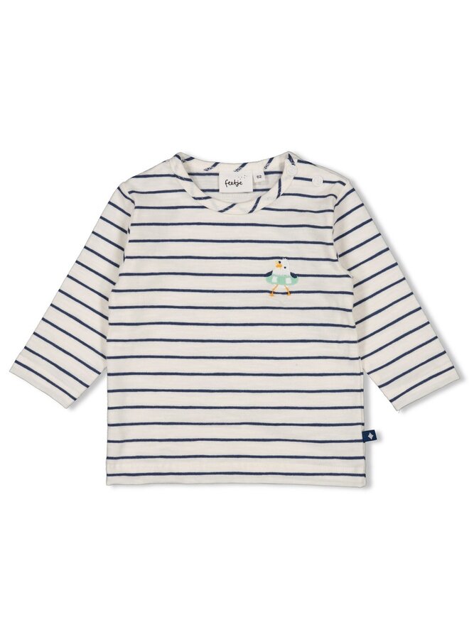 Longsleeve streep - Seaside Happiness - Offwhite