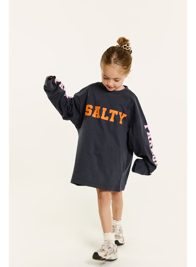 Salty Stitch - Salty paradise skater tee - Dark grey