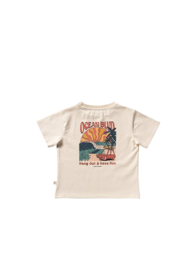 Your Wishes - Ocean BLVD oversized tee - White swan