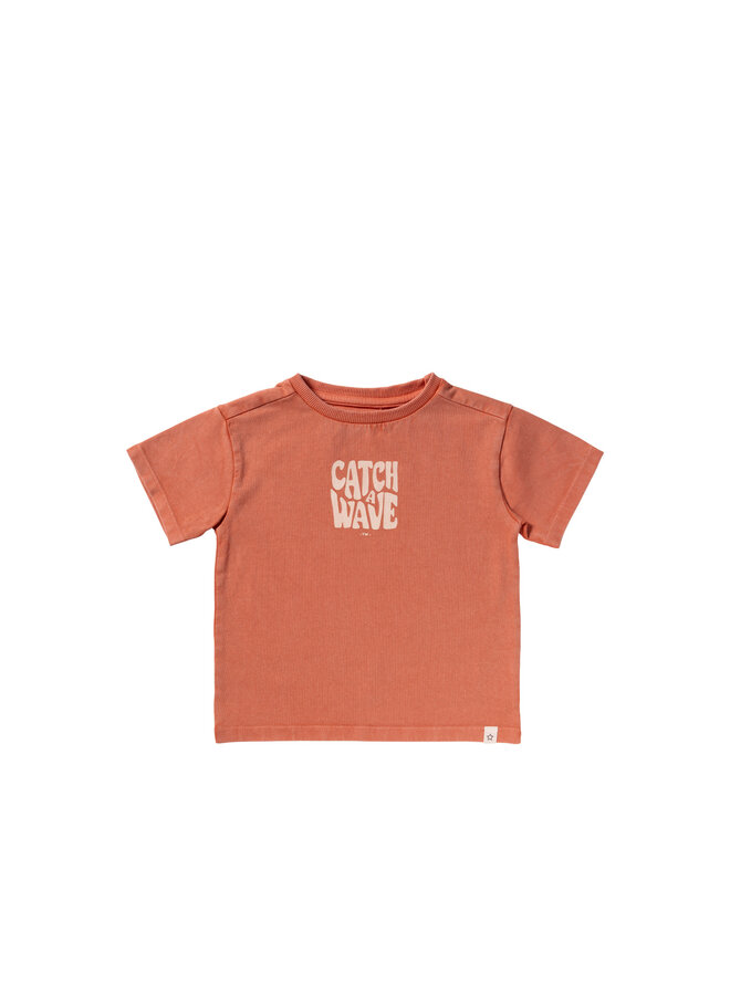 Garment dye wide tee - Ginger